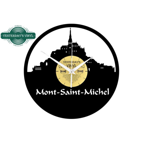 Pendule Murale Vinyle recyclé Mont Saint Michel