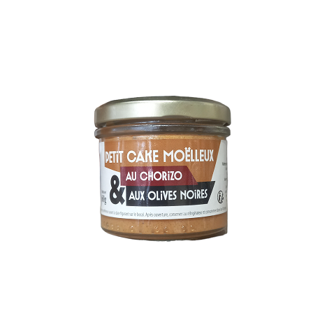 Petit Cake Moëleux au chorizo et aux olives noires - 60g