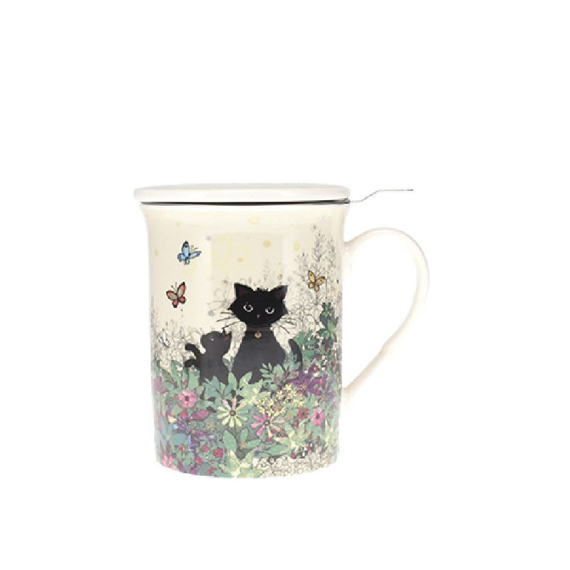 Mug chat et son chaton en porcelaine