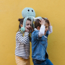 Peluche La Pieuvre "Filou" Maman/bébé Bleue