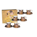 Coffret 6 Tasses + soucoupes "Le Baiser" de Klimt