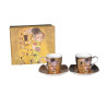 Coffret 2 Tasses 13cL + Soucoupes "Le Baiser" de Klimt