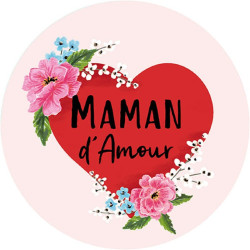 MAGNET ROND MAMAN D'AMOUR