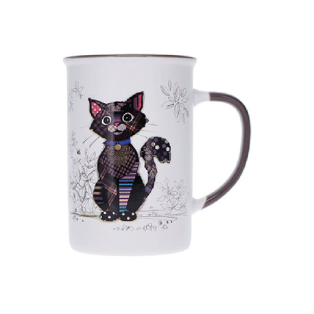 MUG TIMBALE DROIT 360ML CHAT NOIR
