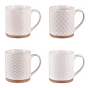 Coffret 4 Mugs Jaspe Beige 35cL