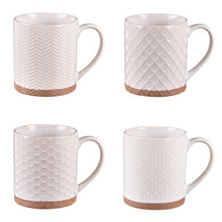 Coffret 4 Mugs Jaspe Beige...