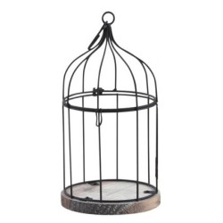 Cage en métal laqué et bois...