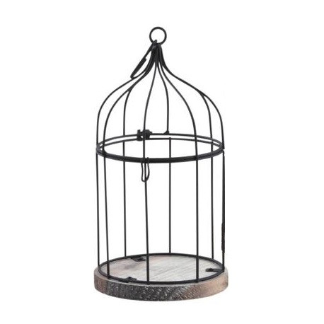 Cage en métal laqué et bois petit modèle