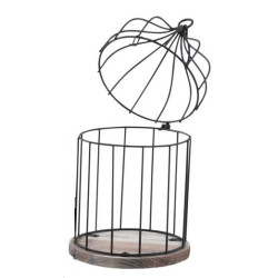 Cage en métal laqué et bois...