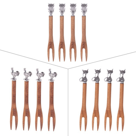 Set de 4 piques Acacia animaux