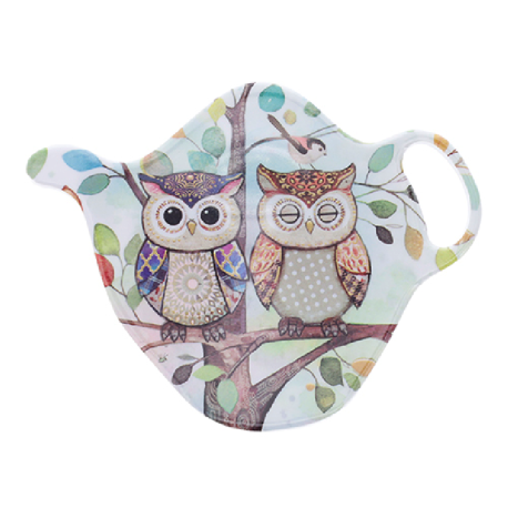 REPOSE SACHET DE THE COUPLE DE CHOUETTES