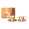 Coffret 2 Tasses 250mL + Soucoupes - "Larmes d'or" Klimt