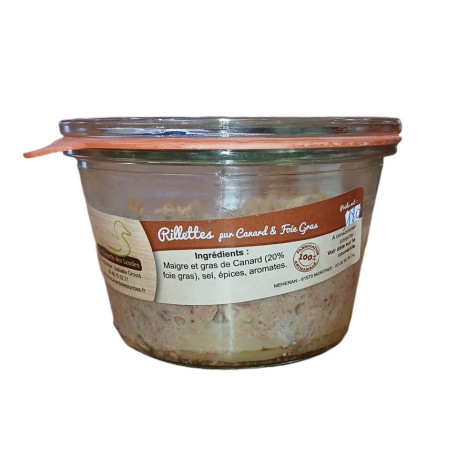 Rillettes de canard au Foie Gras- Pot de 180g