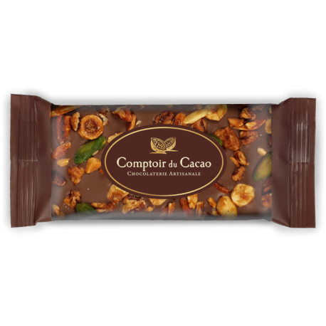 Mini Tablette Chocolat Lait Fruits Sec Caramélisés - 40g