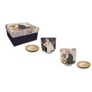 Coffret 2 Tasses 120mL + soucoupes Chat Florabelle