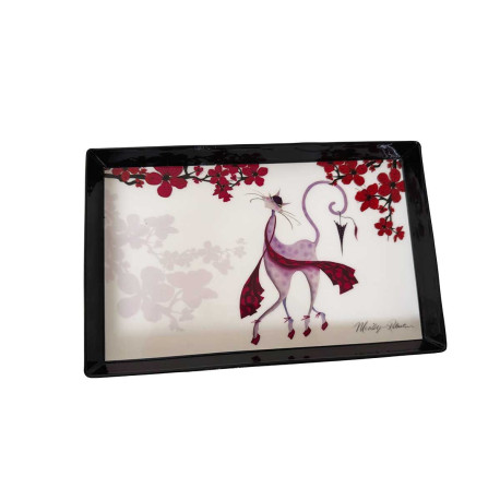 Plateau Rectangle "Sakura Rose-Catitudes" de M. Robertson