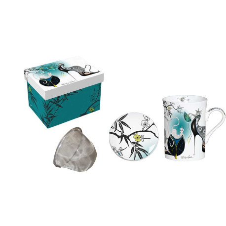 Coffret Tisanière "Sakura Bleu-Catitudes" de M. Robertson
