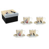 Coffret 4 Tasses expresso + soucoupes Cattuccino Catitudes de M. Robertson