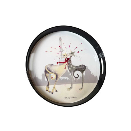 Plateau Rond Love Duo Catitudes de M. Robertson