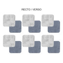 Set de 6 dessous de verre carré gris bleu