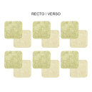 Set de 6 dessous de verre carré vert beige