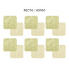 Set de 6 dessous de verre carré vert beige