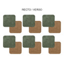 Set de 6 dessous de verre carré vert marron