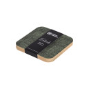 Set de 6 dessous de verre carré vert marron